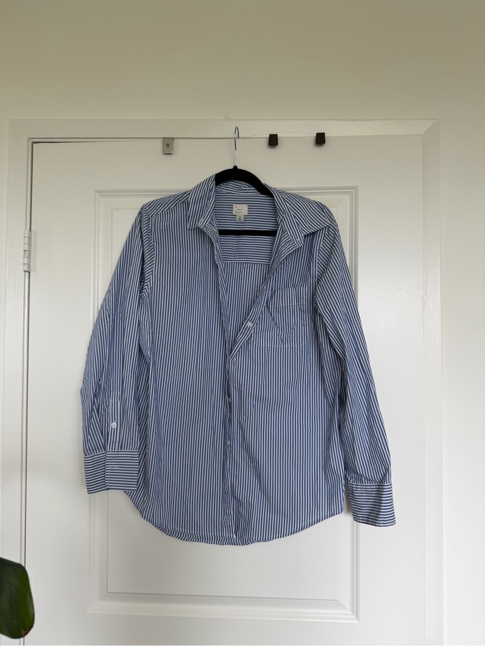Blue Striped Button-Up Shirt